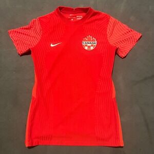 Nike Canada Soccer Jersey‎ Womens Medium Red Slim Fit Dri Fit ADV National Team
